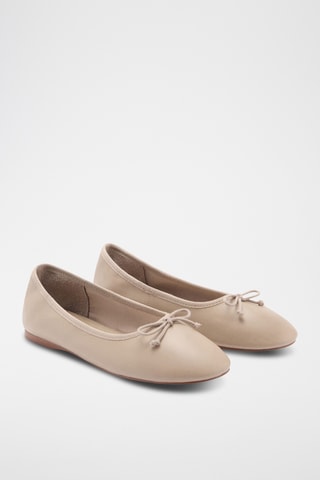 Ballerines cuir nœud - Beige