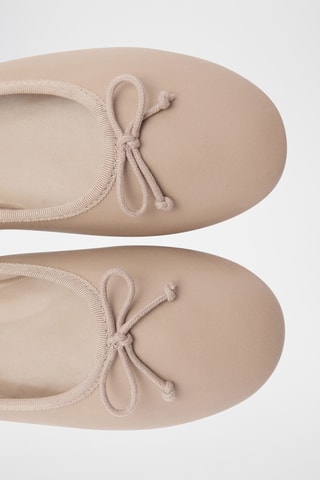Ballerines cuir nœud - Beige