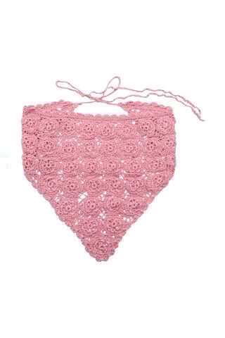 Foulard maille crochet - Rose