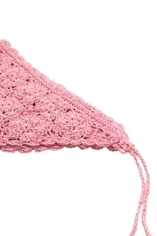 Foulard maille crochet - Rose