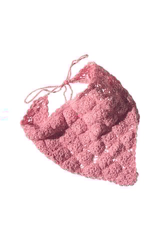 Foulard maille crochet - Rose