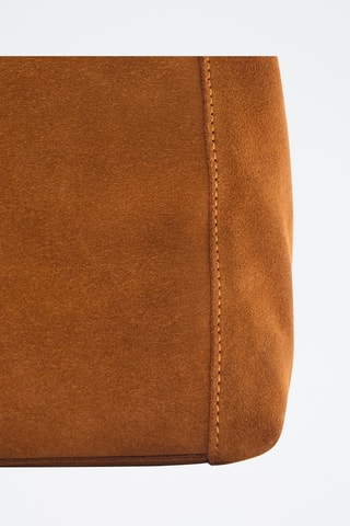 Sac suède porté épaule - Marron