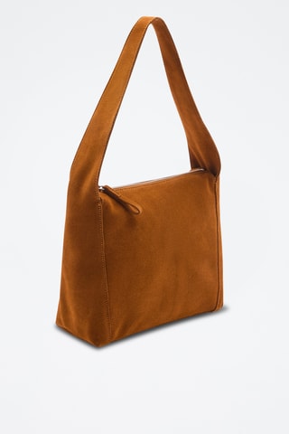 Sac suède porté épaule - Marron