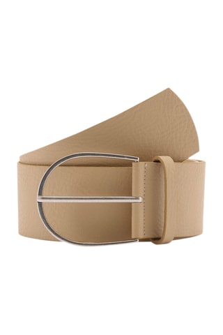 Ceinture large cuir - Beige