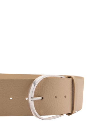 Ceinture large cuir - Beige