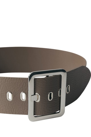 Ceinture large cuir - Marron
