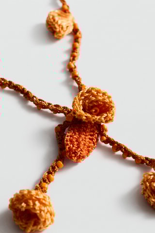 Collier perles crochet - Orange