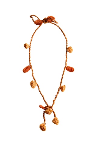 Collier perles crochet - Orange