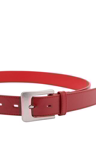 Ceinture boucle carrée - Rouge
