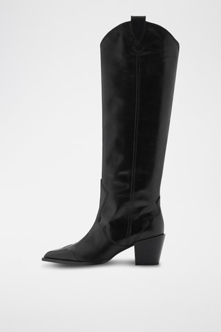 Bottes cowboy cuir - Noir