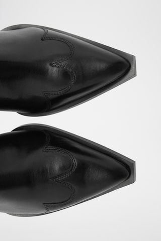 Bottes cowboy cuir - Noir