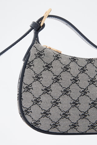 Sac porté épaule imprimé logo - Bleu marine