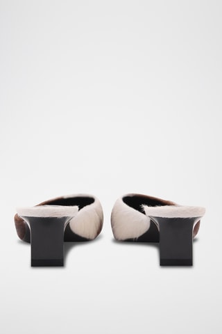 Chaussures talon ouvertes à l'arrière cuir - Marron