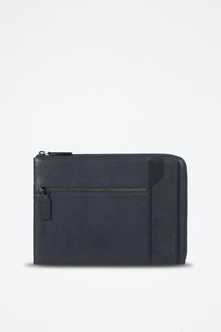Pochette en cuir pour ordinateur portable - Bleu marine - Picadro