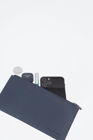 Pochette en cuir 
Bleu - Picadro