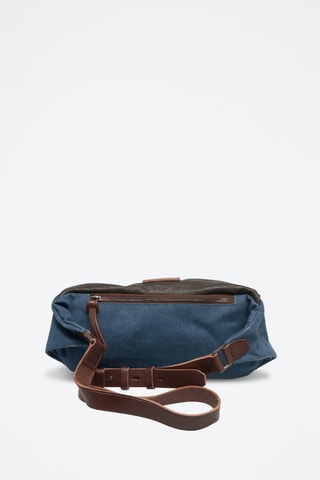 Sac tube en cuir - Bleu et marron - Picadro