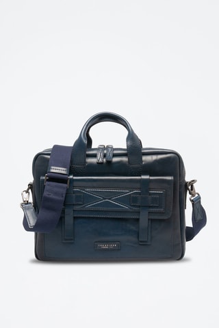 Sac bandoulière en cuir Casentino - Bleu marine - Picadro