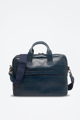 Sac bandoulière en cuir Casentino - Bleu marine - Picadro