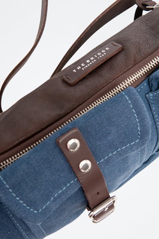 Sac tube en cuir de mouton - Bleu marine - Picadro