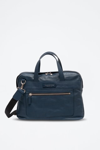 Sac bandoulière en cuir de veau - Bleu marine et marron - Picadro