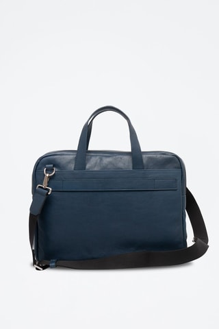 Sac bandoulière en cuir de veau - Bleu marine et marron - Picadro