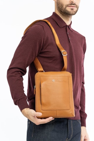Sac bandoulière en cuir - Camel - Picadro
