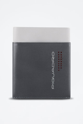 Portefeuille en cuir - Gris clair et noir - Picadro