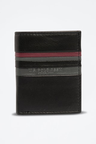 Portefeuille en cuir Uspa Gold Cup - Noir - US Polo