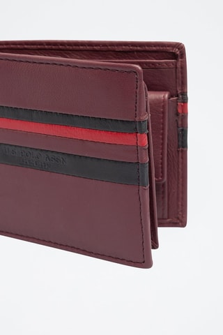 Portefeuille en cuir Uspa Gold Cup - Bordeaux - US Polo