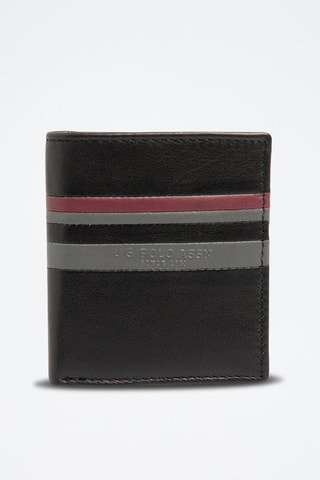 Portefeuille en cuir Uspa Gold Cup - Noir - US Polo
