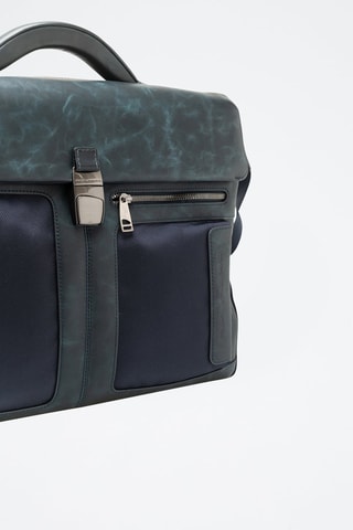 Porte-documents en cuir - Noir et vert foncé - Picadro