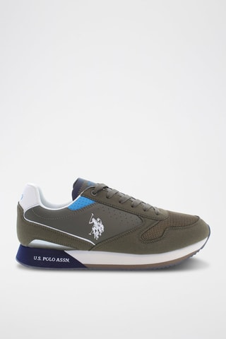 Baskets Nobil - Kaki et blanc - US Polo