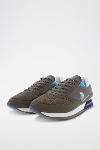 Baskets Nobil - Kaki et blanc - US Polo