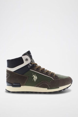 Baskets montantes en nubuck Aron - Marron et vert - US Polo