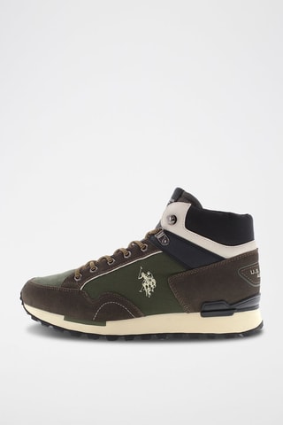 Baskets montantes en nubuck Aron - Marron et vert - US Polo