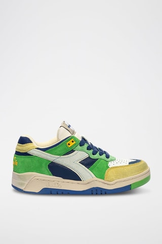 Baskets en cuir B.560 - Vert et bleu - Diadora