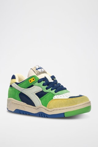 Baskets en cuir B.560 - Vert et bleu - Diadora