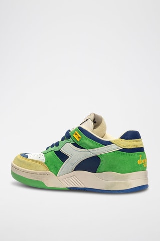 Baskets en cuir B.560 - Vert et bleu - Diadora