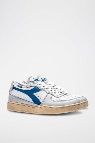 Baskets en cuir Row Cut - Blanc et bleu - Diadora