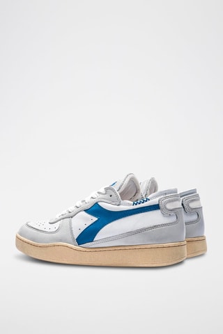 Baskets en cuir Row Cut - Blanc et bleu - Diadora