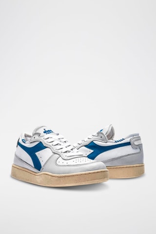 Baskets en cuir Row Cut - Blanc et bleu - Diadora
