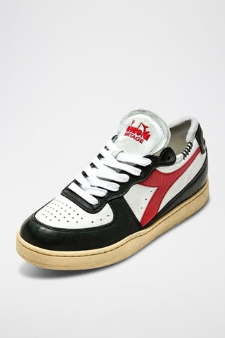 Baskets en cuir Row Cut - Blanc et noir - Diadora
