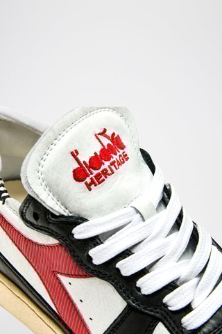 Baskets en cuir Row Cut - Blanc et noir - Diadora