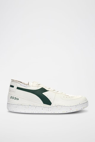 Baskets en cuir Row Cut 2030 - Blanc et vert bouteille - Diadora
