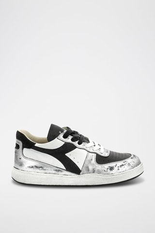 Baskets en cuir Metallic Dirty - Noir et blanc - Diadora
