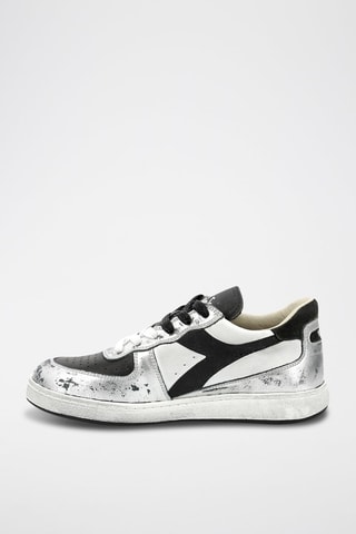 Baskets en cuir Metallic Dirty - Noir et blanc - Diadora
