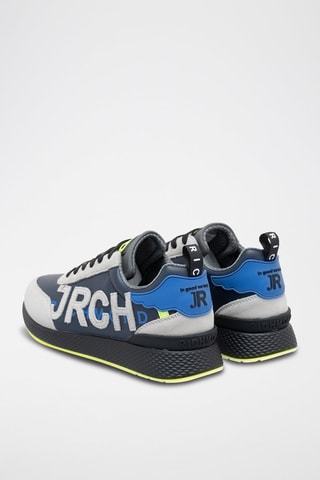 Sneakers en nubuck - Gris clair et bleu marine - Richmond