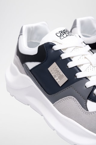 Baskets en nubuck - Gris et bleu - Cavalli Class - Richmond