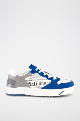 Baskets en nubuck - Blanc et bleu - Galliano - Richmond