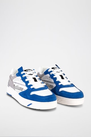 Baskets en nubuck - Blanc et bleu - Galliano - Richmond